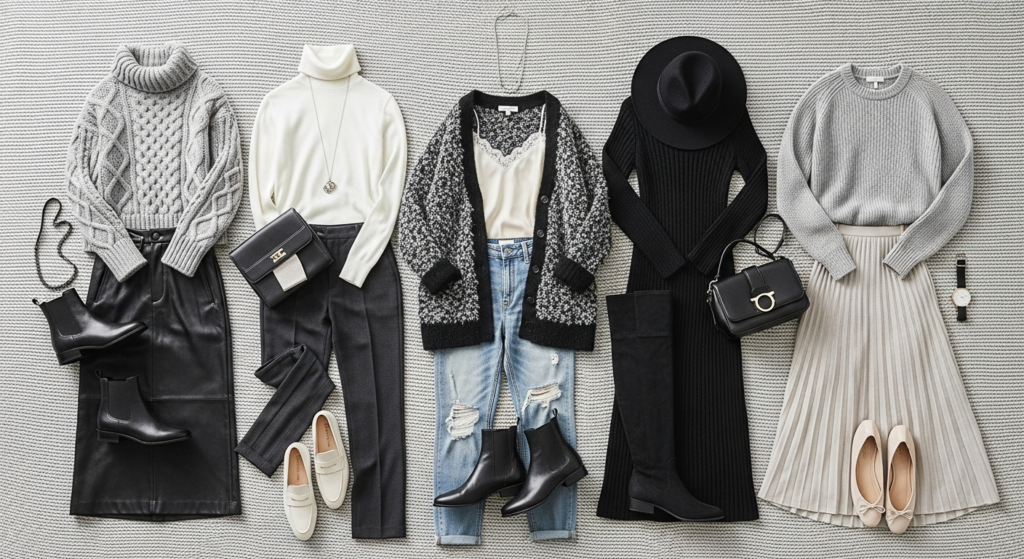 この秋着たい、手ざわりニットコーデ5選