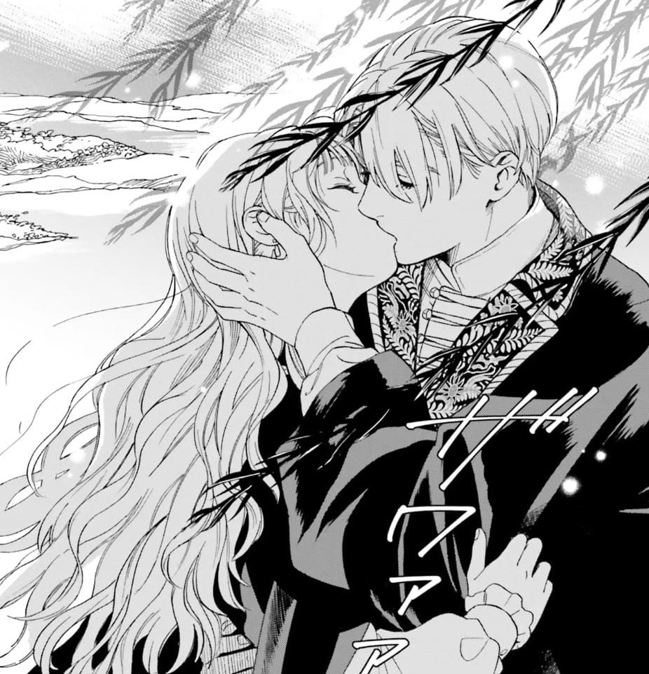 キスをしているおリアナとヴィンセント。