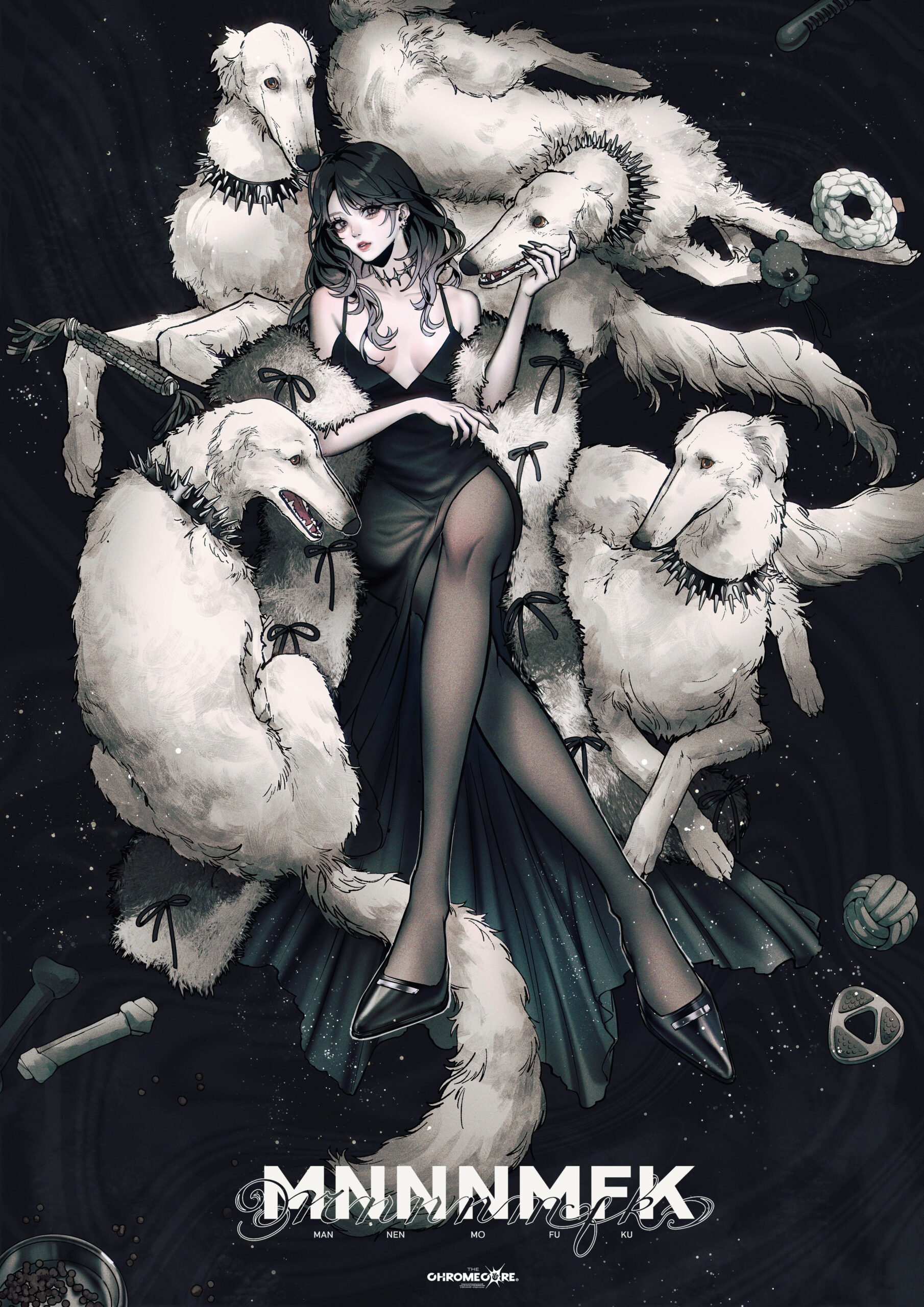 かっこいい動物と並んでるRAYNAのイラスト